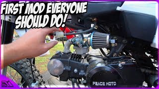 First Mod Everyone Should Do After Buying A Chinese PitDirt Bike To Improve Performance [upl. by Akemyt]