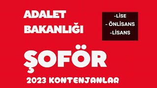 ADALET BAKANLIĞI✅PERSONEL ALIMI 2024 ŞOFÖR KONTANJANLARI [upl. by Nairde]