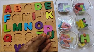 Find and Match the Alphabets  PUZZLE BOARD  Learn Capital Letters  Upper case Letters [upl. by Kym]