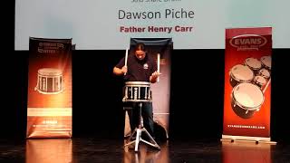 Dawson Piche  FHC Percussion  Solo Snare  CDA Ontario Solos 2018 [upl. by Sugna]