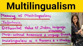 Multilingualism  Language Across Curriculum  BEdMEd Ctet All type of teaching exams [upl. by Howzell152]