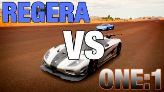 Forza Horizon 3  With ZemFlo  Koenigsegg One1 VS Koenigsegg Regera  Drag Race [upl. by Alasdair790]