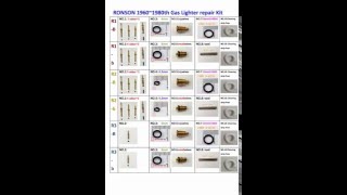 RONSON 1960TH Gas Lighter repair Kit Part Specification TableNot the origional RONSON components [upl. by Enimisaj]