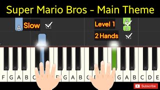 Super Mario Bros  Main Theme  piano easy [upl. by Davenport]