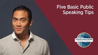 Five Basic Public Speaking Tips [upl. by Nedlog847]