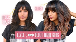 Highlights on dark hair 🥳 Foilayage Highlight Tutorial on Dark Hair hair [upl. by Naro633]