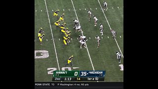 JJ McCarthys Third and Final Touchdown Pass vs Hawaii  Big Ten Football [upl. by Grunenwald653]