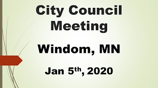 Windom City Council Meeting  January 5th 2021 [upl. by Anialam]