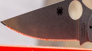 Sharpening the Spyderco para2 maxamet with the Wicked edge and tested on the Edgeonup [upl. by Farley]