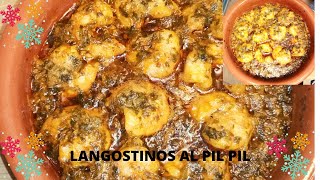 Langostinos Al Pil PilReceta Super Fácil [upl. by Aremat]