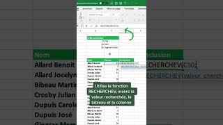 Comment utiliser la fonction RECHERCHEV sur Excel apprendreexcel excelfrancais astuceexcel [upl. by Rehsa346]