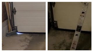 Replaced Garage door seal adjusted unecwn door gap rewind the lifting spring [upl. by Schilt744]