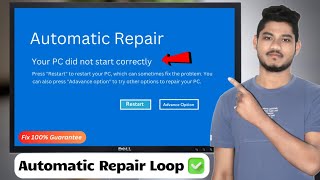 How to fix Automatic Repair Loop in Windows 71011 Your PC Did Not Start Correctly 2024 [upl. by Lunna510]