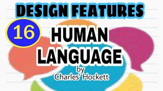 16 Design Features of Human Language UrduHindi Hocketts Design Features [upl. by Shepperd]