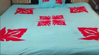 Velvet aplic design  velvet design bedsheet  rani silai centre [upl. by Marietta525]