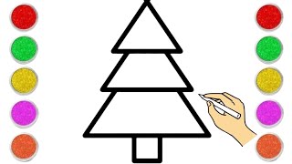 How To Draw Christmas Tree Easy Tutorial CHRISTMAS TREE [upl. by Atram]