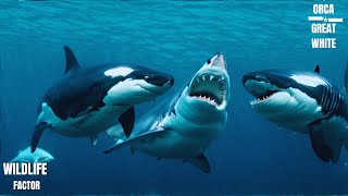 Natures Clash Orca vs Great White shark – Who Reigns Supreme [upl. by Bruns]