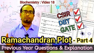 Ramachandran Plot  Part 4  Previous Year Questions Explain  CSIR  DBT  GATE  Hindi  Biologics [upl. by Lot]