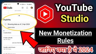 youtube monetise eligibility rules showing data as of 2 Apr 2024 youtube Studio showing data update [upl. by Isaacson]