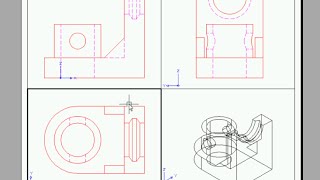 Cách tạo 4 hình chiếu cơ bản trong CAD 3D [upl. by Lyram38]