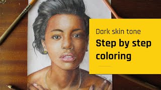 How to color blend dark skin tones with colored pencils  blending tips [upl. by Aeslehs]