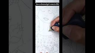 How I draw whimsical girls coloringinspiration drawing whimsicalcoloring sketch illustration [upl. by Llenrod]