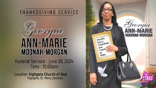 Thanksgiving Service for the Life of Georgia AnnMarie MoonahMorgan [upl. by Elohcim636]