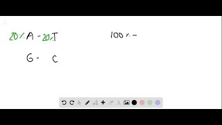 Calculate If a doublestrand section of DNA has adenine as 20 of its bases what percent of the o… [upl. by Brahear]