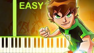 BEN 10 OMNIVERSE 2 THEME  EASY Piano Tutorial [upl. by Yromas]