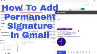 How To Add  Create Permanent Signature amp Logo To Email in Gmail  How To Add Signature in Gmail [upl. by Haroppiz]