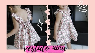 patrón premium vestido en niña espalda en V GIRLS VBACK DRESS [upl. by Alel5]