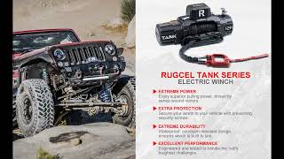 RUGCEL WINCH 12000lb Tank Waterproof Electric Synthetic Rope Winch 12V with Hawse Fairlead [upl. by Indys]