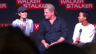 Walker Stalker London 2018 Panel Christian Serratos Michael Cudlitz and Sonequa MartinGreen [upl. by Paulita487]