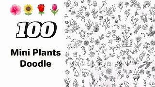 100 Cute Mini Plants Doodle ❤🌱 [upl. by Enellek]