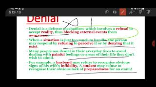 Defense mechanism by Freud DenialRationalizationRepression ProjectionReaction formation [upl. by Wenonah]