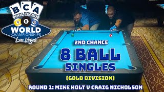 BCA 2C 8Ball Round 1 Mike Holt v Craig Nicholson [upl. by Crabb]