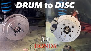 Drum to Disc Brake Conversion  90s Honda Civic [upl. by Aicemaj]