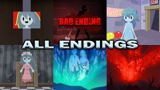 ALL ENDINGS in Spookys Jump Scare Mansion Main Game amp DLCs [upl. by Ahoufe767]