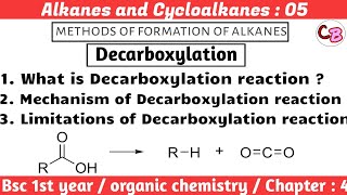 Decarboxylation of carboxylic acids  Alkanes and cycloalkanes  Bsc 1st year organic chemistry [upl. by Cathe]