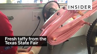 The freshest taffy is made at the Texas State Fair [upl. by Kimura]