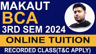 MAKAUT BCA 3rd Semester online tuition 2024  BCA tuition in west bengal [upl. by Keeler]