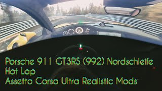 Porsche 911GT3RS 992 Nordschleife hot lap with Ultra realistic AC graphics [upl. by Fulviah]