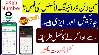 How To Pay Learning Driving Licence Fee Via Jazz Cash App And Easy Paisa App [upl. by Elleuqar]