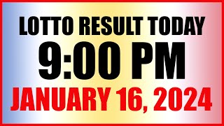 Lotto Result Today 9pm Draw January 16 2024 Swertres Ez2 Pcso [upl. by Eimas]