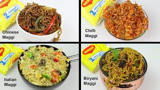 4 Most Unique Types Of Maggi  Biryani Maggi  Chilli Maggi  Chinese Maggi  Cheese Maggi [upl. by Dnob]