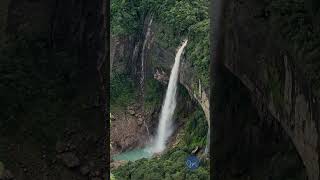 Nohkalikai Waterfall waterfall nature relaxingmusic travel incredibleindia meghalayatourism [upl. by Aitel]