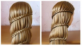 Coiffure avec tresse ❀ Tuto coiffure cheveux longs  mi long ❀ Braided hairstyle [upl. by Eneladgam]