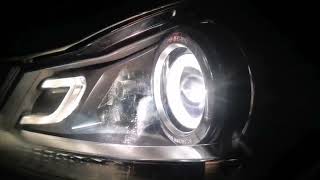 Road test Benz C Class W204 high equipped lanterns original intelligent followers turn [upl. by Thurston]