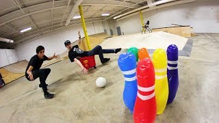 INFLATABLE BOWLING TRICK SHOTS 2 [upl. by Miles]