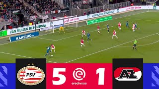 PSV Eindhoven vs AZ Alkmaar 51  Eredivisie 202324  Match Highlights [upl. by Anchie]